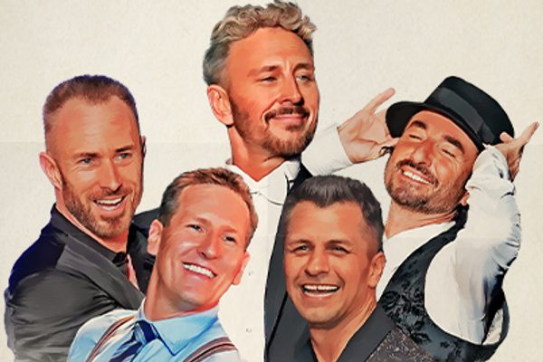Four men in various dancing attires/