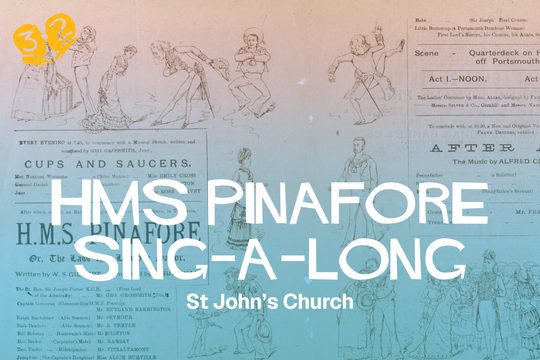 Information about cast for various productions of HMS pinafore, written in the style of an old newspaper.