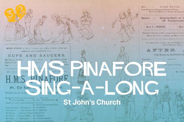 Information about cast for various productions of HMS pinafore, written in the style of an old newspaper.