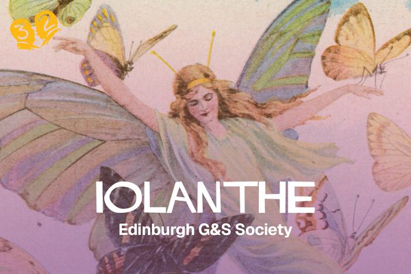 A painting of a fairy with multicoloured wings surrounded by butterflies.