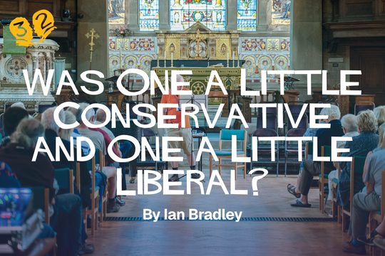 A group of people sitting in a church listening to a lecture.