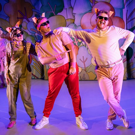 The Three Little Pigs look cool wearing sunglasses.