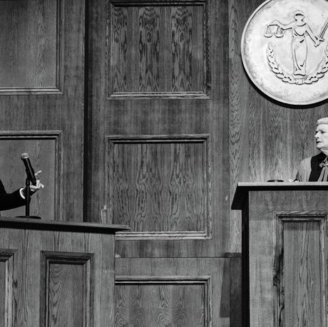 A witness taking the stand