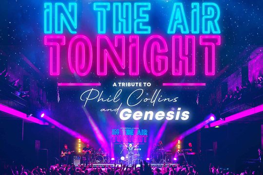 The name of the show lit up in neon letters.