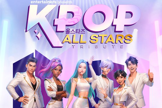 Animated images of K-Pop stars.