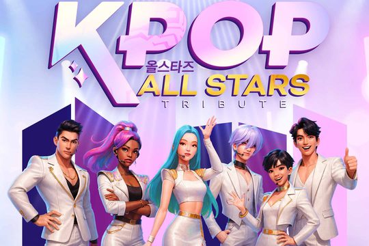 Animated images of K-Pop stars.