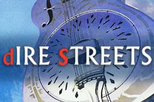 A guitar on a blue background, with the show title in red and white.