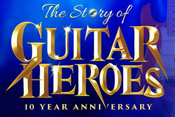 The title of the show in gold writing.